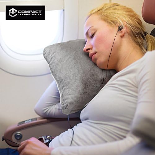 CT Travel Pillow with Memory Foam and Fleece - Compact and Comfortable