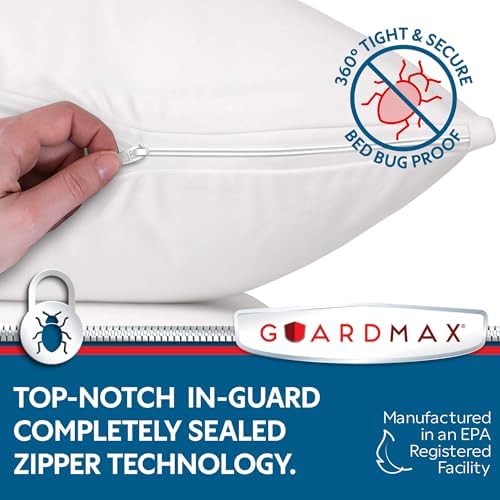 Guardmax Jersey Knitted Throw Pillow Protector - 2 Pack Waterproof Hypoallergenic