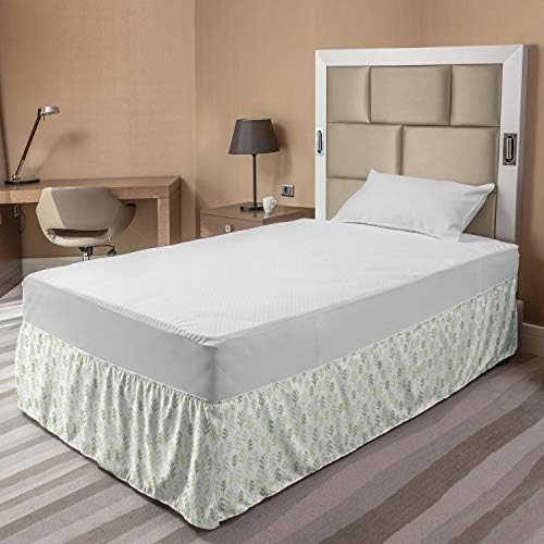 Ambesonne Nature Bedskirt with Fir Tree Print 1