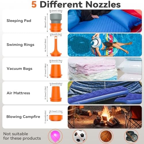 Sportneer Mini Air Pump for Inflatable Mattresses and Pool Floats