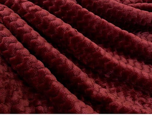 PAVILIA Reversible Maroon Red Sherpa Fleece Throw Blanket 50x60