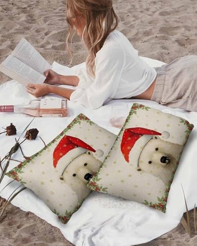 Waterproof Pillow Protector 2 Pack with Christmas Bear Design