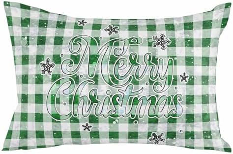 Waterproof Pillow Protector 2 Pack - Forest Green White Plaid