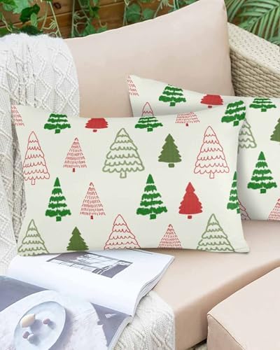 Waterproof Pillow Protector 2 Pack Christmas Tree Pattern