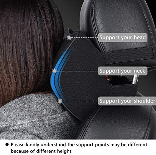 Aukee Car Headrest Pillow Pack of 2 Black