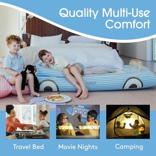FUNBOY Kids Blue Inflatable Travel Bed Twin