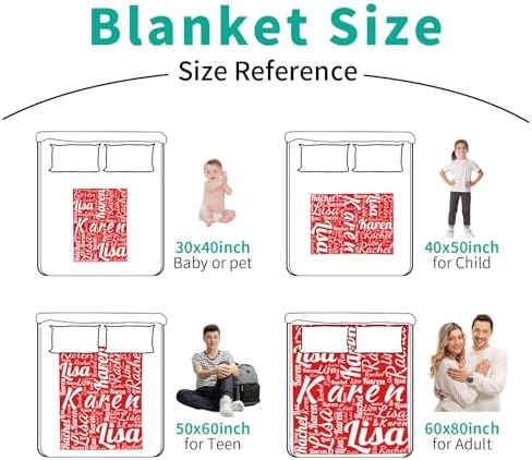 Custom Name Blanket - Personalized Flannel Throw for Boys Girls Adults Pets