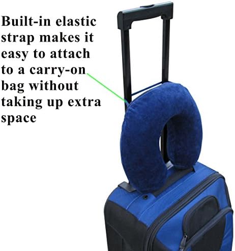 TravelMate Memory Foam Neck Pillow - Adjustable Dark Blue