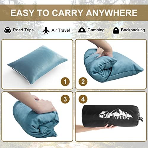 Ivellow Memory Foam Travel Pillow for Camping and Travel