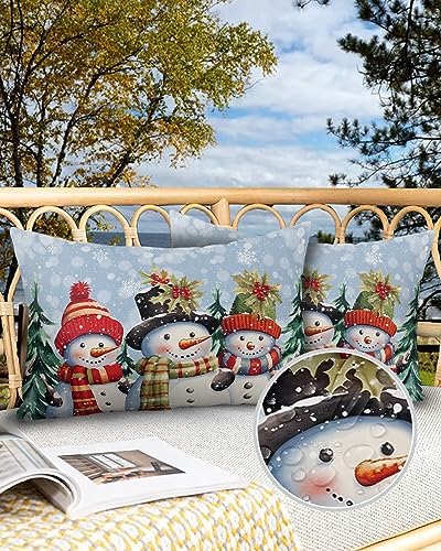 Waterproof Pillow Protector 2 Pack Snowman Snowflake Christmas
