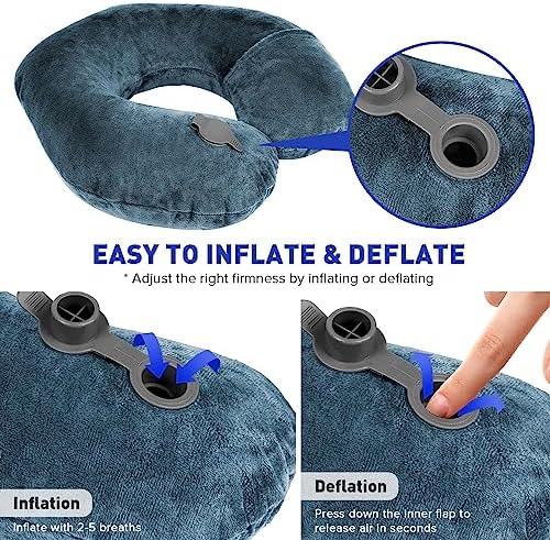 Rewondah Inflatable U-Shape Neck Pillow for Travel