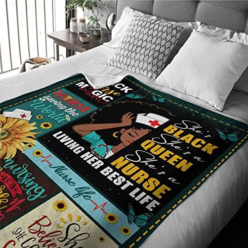 MUCHNEE Nurse Blanket - Personalized Throw for Nurses Students Graduates