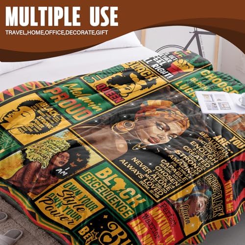 African American Queen Flannel Throw Blanket 1