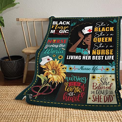 MUCHNEE Nurse Blanket - Personalized Throw for Nurses Students Graduates