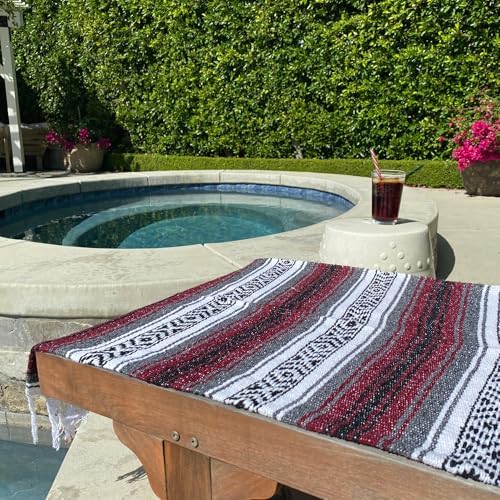 Del Mex Classic Mexican Blanket - 70x50 Burgundy