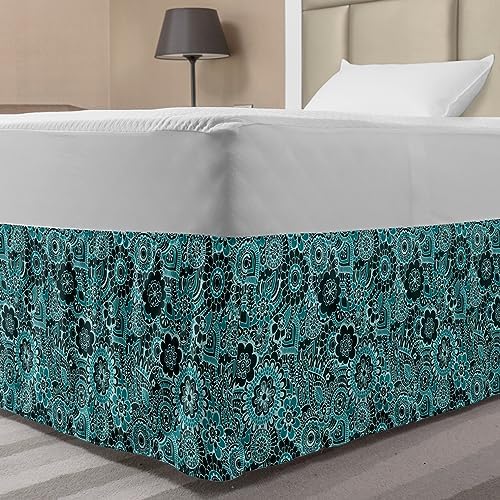 Ambesonne Floral Bed Skirt - Sea Green TwinTwin XL