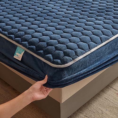 ZIQINPSQ Velvet Fitted Sheet - Soft Flannel Bedding for Cozy Sleep