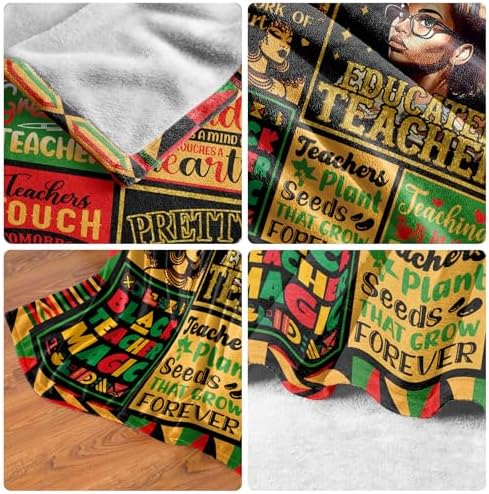 Black Teacher Appreciation Throw Blanket 60x50
