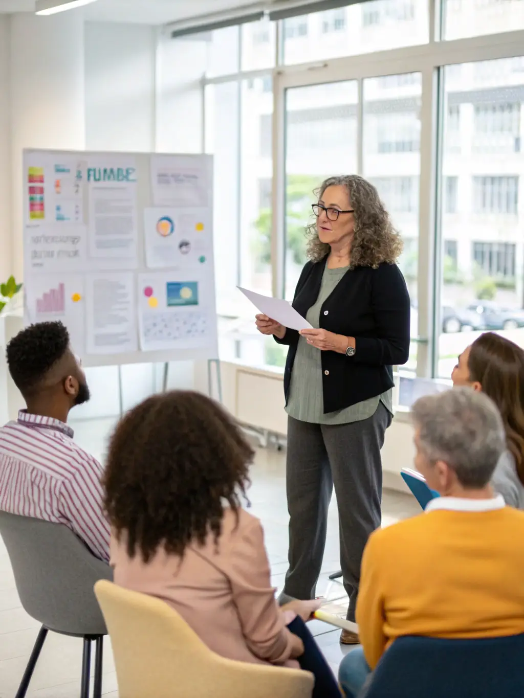 A consultant leading a workshop on change management, demonstrating ZENTHORA LTD's expertise in guiding organizations through transitions.